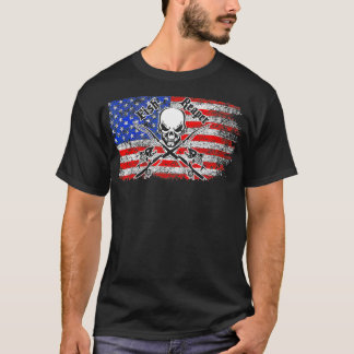 Cool Fish bang voor me Amerikaanse vlag Pride Amer T-shirt