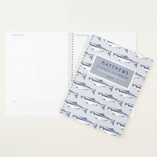 Cool Fish Pattern Personalized School Planner (Display)