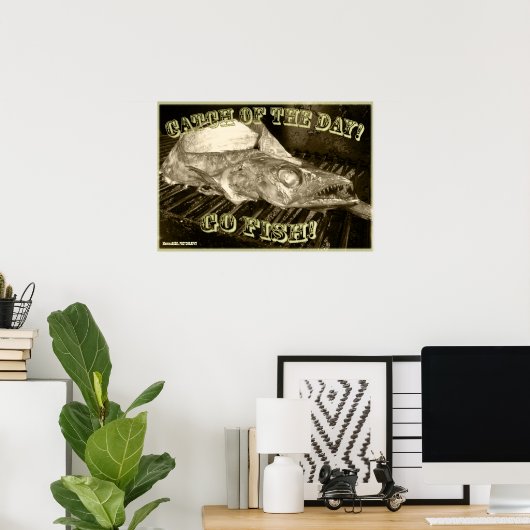 Cool Fish Poster! Poster (Thuiskantoor)