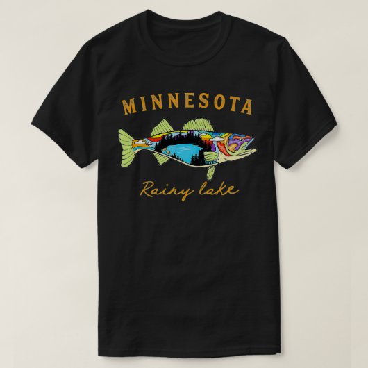 Cool Fisherman Minnesota Rainy Lake Fisher Walleye T-shirt (Design voorkant)