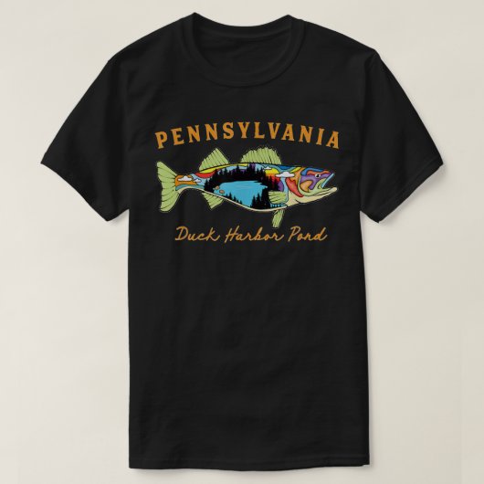 Cool Fisherman Pennsylvania Duck Harbour Pond Wall T-shirt (Design voorkant)