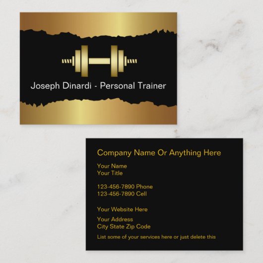Cool Fitness Trainer Moderne Visitekaartjes (Voorkant / Achterkant)