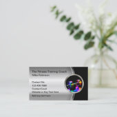 Cool Fitness Training Coach Metallic Barbell Visitekaartje (Staand voorkant)