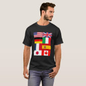 Cool Flags of The World Illustration  Graphic Desi T-shirt (Voorkant volledig)