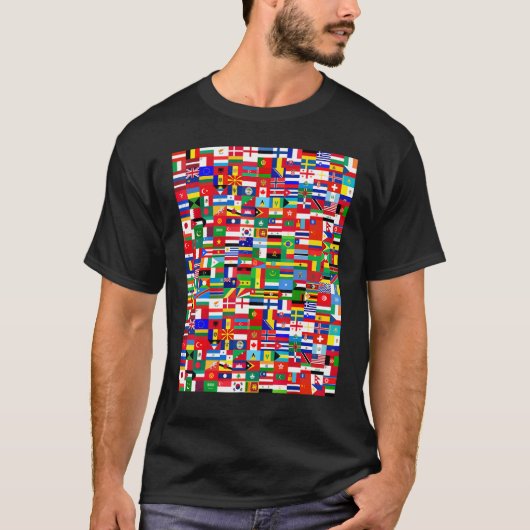 Cool Flags of The World Illustration Graphic Desi T-shirt (Voorkant)