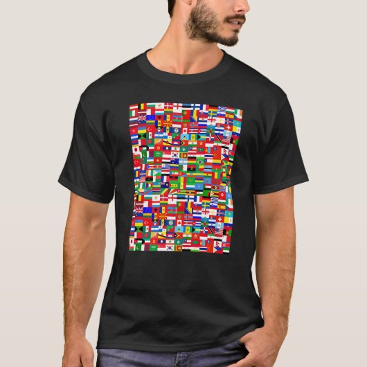 Cool Flags of The World Illustration  Graphic Desi T-shirt (Voorkant)