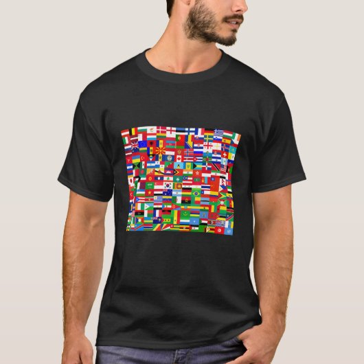 Cool Flags of The World Illustration  Graphic Desi T-shirt (Voorkant)
