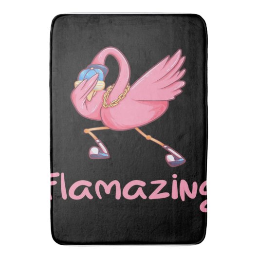 Cool Flamazing Dabbing Flamingo Badmat (Voorkant Verticaal)