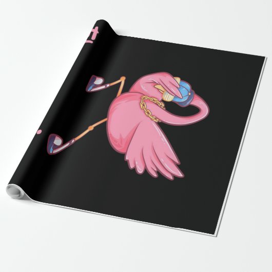 Cool Flamazing Dabbing Flamingo Cadeaupapier (Uitgerold)