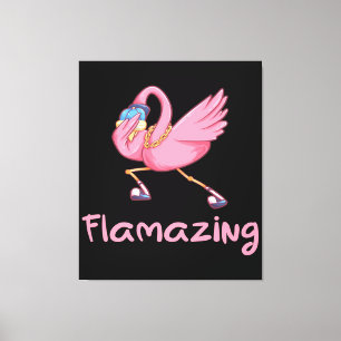 Cool Flamazing Dabbing Flamingo Canvas Afdruk