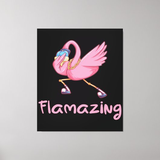 Cool Flamazing Dabbing Flamingo Canvas Afdruk (Voorkant)