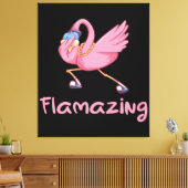 Cool Flamazing Dabbing Flamingo Canvas Afdruk (Insitu (Woonkamer))