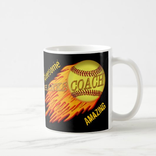 Cool Flaming SOFTBALL COACH GIFTS ZIJN  Koffiemok (Rechts)
