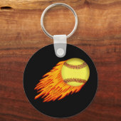 COOL Flaming Softball Team Gift Ideas NAME, NUMMER Sleutelhanger (Achterkant)
