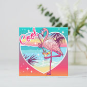 Cool Flamingo Feestdagenkaart (Staand voorkant)
