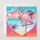 Cool Flamingo Feestdagenkaart (Voorkant)