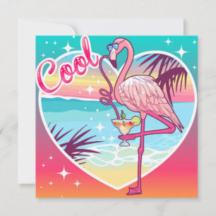 Cool Flamingo Feestdagenkaart