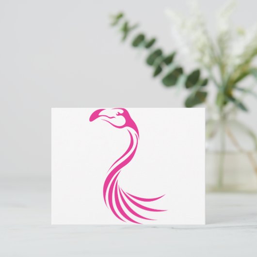 Cool Flamingo Greater Swish Logo Style Briefkaart (Staand voorkant)