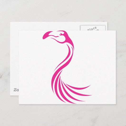 Cool Flamingo Greater Swish Logo Style Briefkaart (Voorkant / Achterkant)
