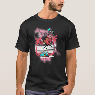 Cool Flamingo Hip Hop Rapper Summer Tropische Flam T-shirt
