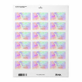 Cool Flamingo Holographic Gold Foil Confetti Etiket (Full Sheet)