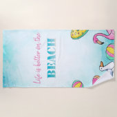 Cool Flamingo Pool Float Strandlaken (Voorkant)