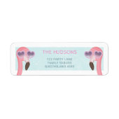 Cool Flamingo Wearing Sunbril Etiket (Voorkant)
