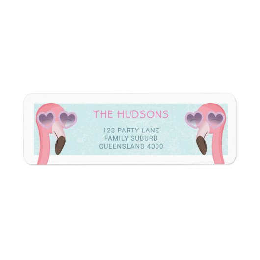 Cool Flamingo Wearing Sunbril Etiket (Voorkant)