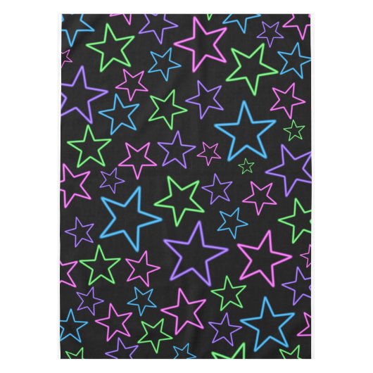 Cool, flauw, helder dynamisch neonstaarpatroon tafelkleed (Voorkant)