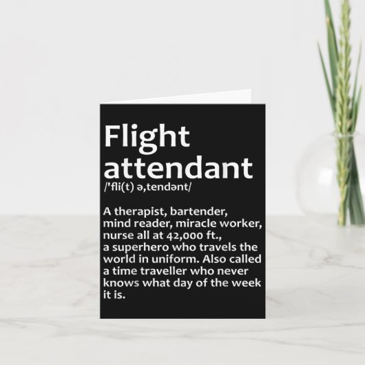 Cool Flight Attendant Design voor mannen Vrouwen V Kaart (Voorkant)