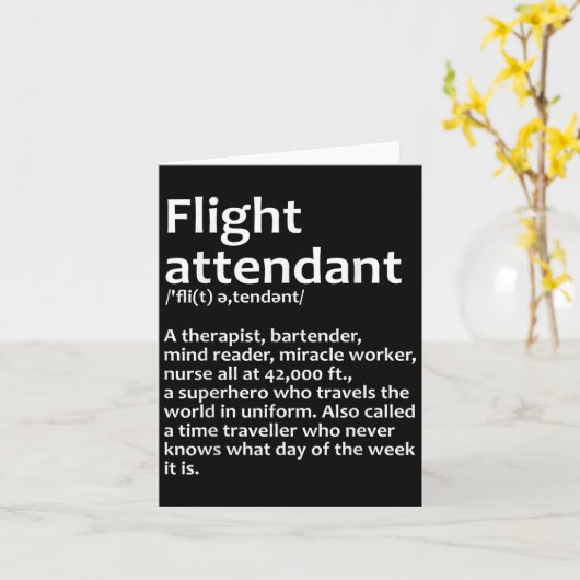 Cool Flight Attendant Design voor mannen Vrouwen V Kaart (Gele Bloem)