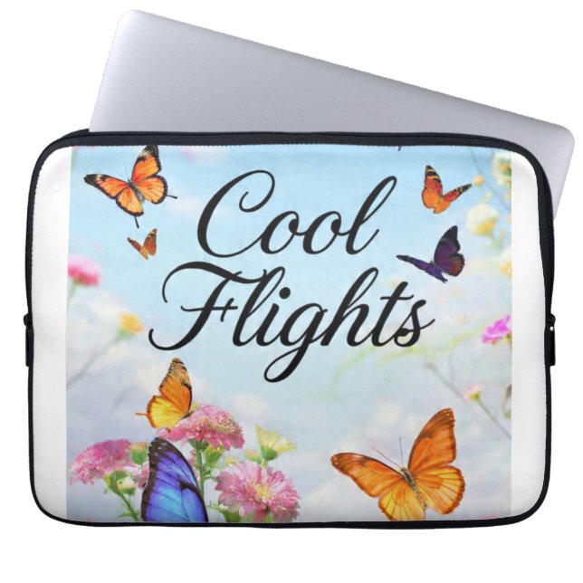 Cool Flights Vlinder Laptop Sleeve (Voorkant)