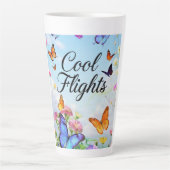 Cool Flights Vlinder Latte Mok (Voorkant)