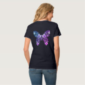 Cool Floral Butterfly Design Monogram Shirt V-Neck (Achterkant volledig)