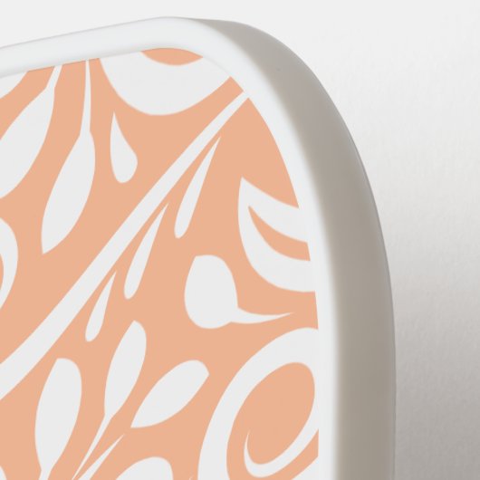 Cool Floral Elegant Perzik Monogrammed Naam Chic Pickleball Paddle (Links Detail)