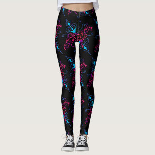 Cool floral German Shepherds Illustratie Leggings