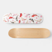 Cool Floral Japanse Koi Persoonlijk Skateboard (Horizontaal)