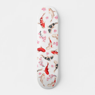 Cool Floral Japanse Koi Persoonlijk Skateboard