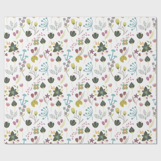 Cool Floral Pattern Cadeaupapier (Vlak)