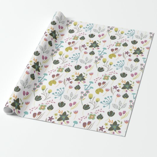 Cool Floral Pattern Cadeaupapier (Uitgerold)