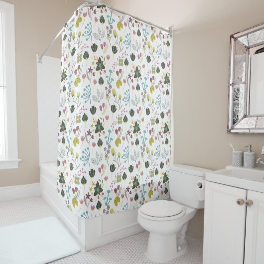 Cool Floral Pattern Douchegordijn (In situ)