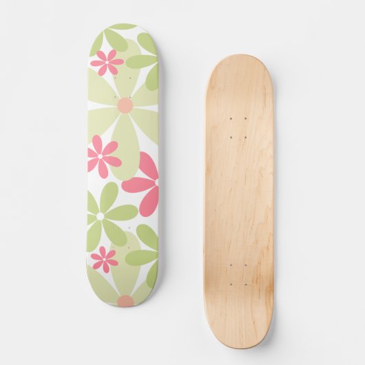 Cool Floral Pattern Persoonlijk Skateboard (Voorkant)