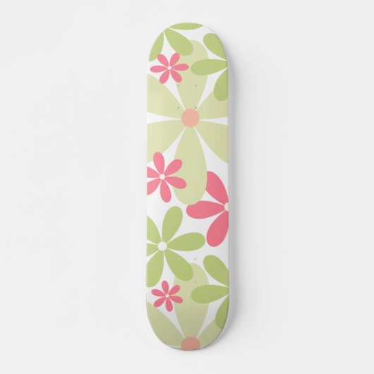 Cool Floral Pattern Persoonlijk Skateboard (Voorkant)