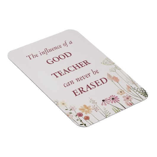 Cool Floral Pink Teacher Quote Hartelijk dank Magneet (Rechterzijde)