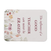 Cool Floral Pink Teacher Quote Hartelijk dank Magneet (Horizontaal)
