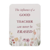 Cool Floral Pink Teacher Quote Hartelijk dank Magneet (Verticaal)