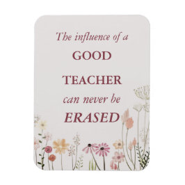 Cool Floral Pink Teacher Quote Hartelijk dank Magneet