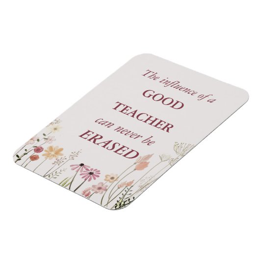 Cool Floral Pink Teacher Quote Hartelijk dank Magneet (Linkerzijde)