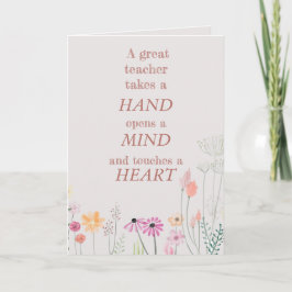 Cool Floral Pink Teacher Quote We houden van je Bedankkaart