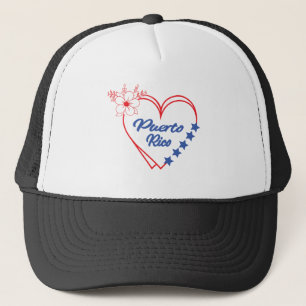 Cool Floral Puerto Rico Hart Illustratie Trucker Pet